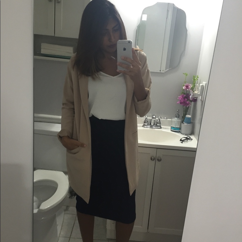Long Beige Forever 21 Blazer